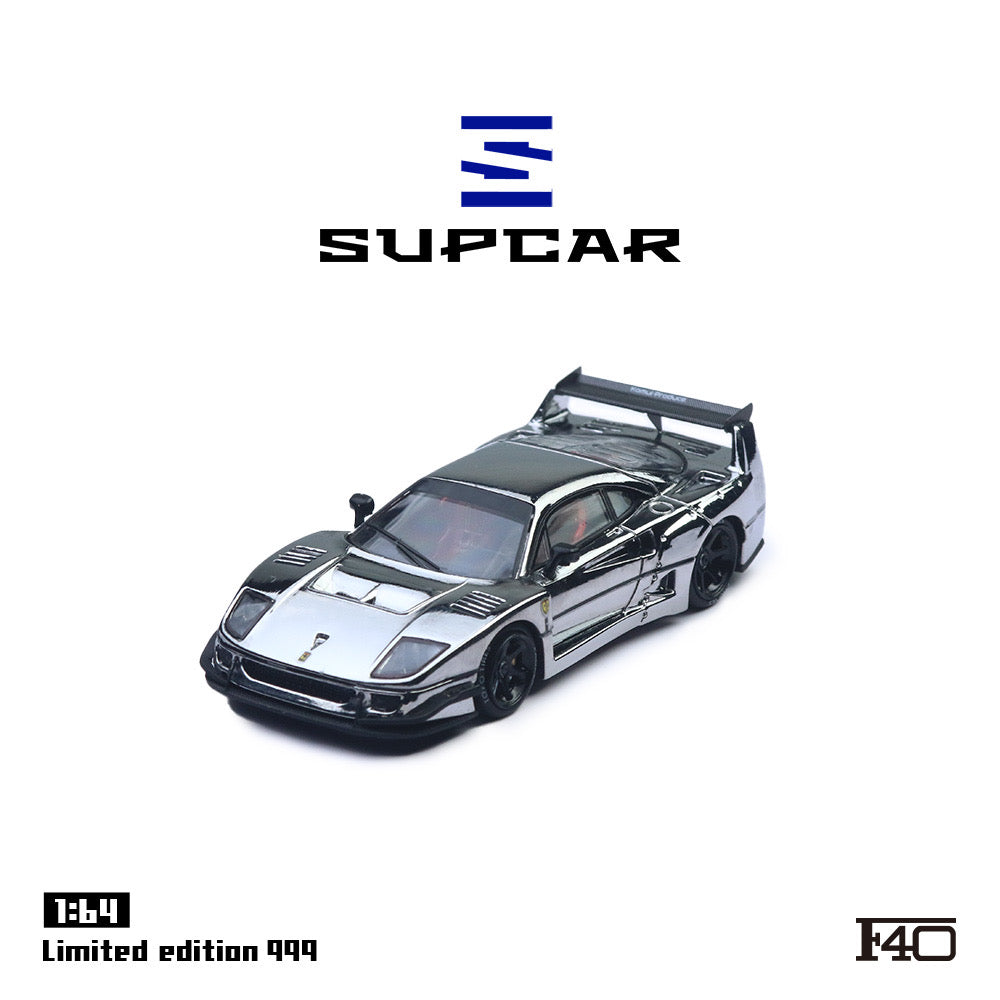 SUPCAR 1:64 F40 Gift box version Diecast Model - Silver Plating