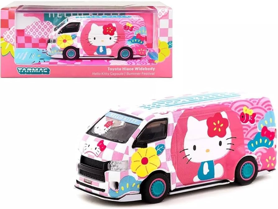 1/64 Tarmac Works X Hello Kitty Capsule Summer FestivalToyota Hiace Widebody