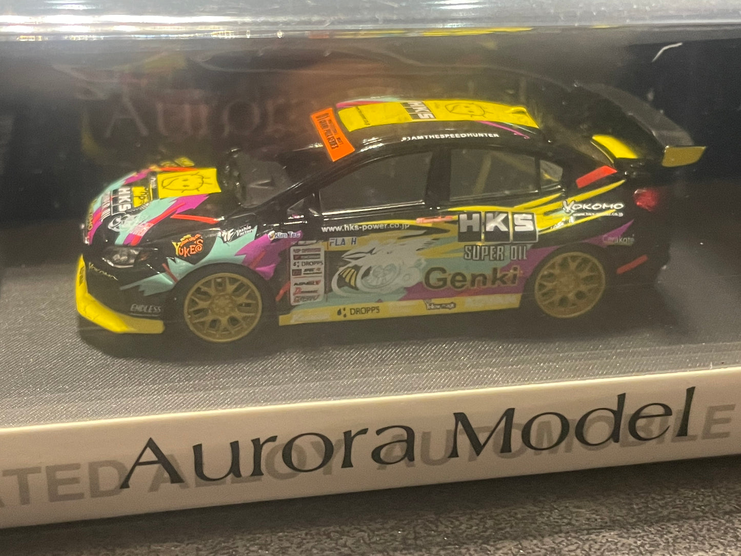 Aurora Model AM 1:64 Subaru WRX STI diecast model - HKS ordinary