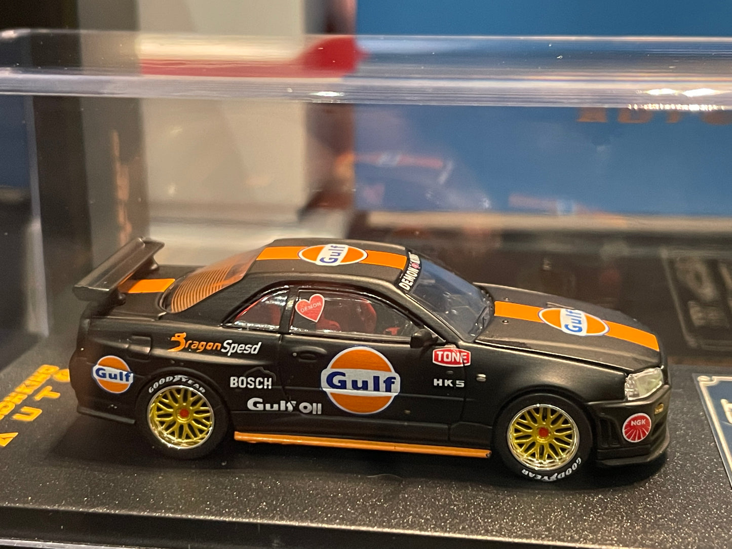 Demon King Auto - 1/64 Skyline GT-R R34 Z-Tune diecast model - B/ Black Gulf