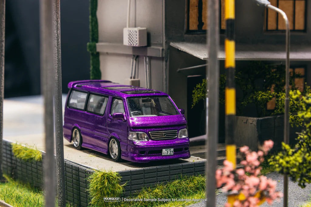 Tarmac Works ROAD64 1/64 Toyota Hiace Wagon Custom Purple T64R-078-PU