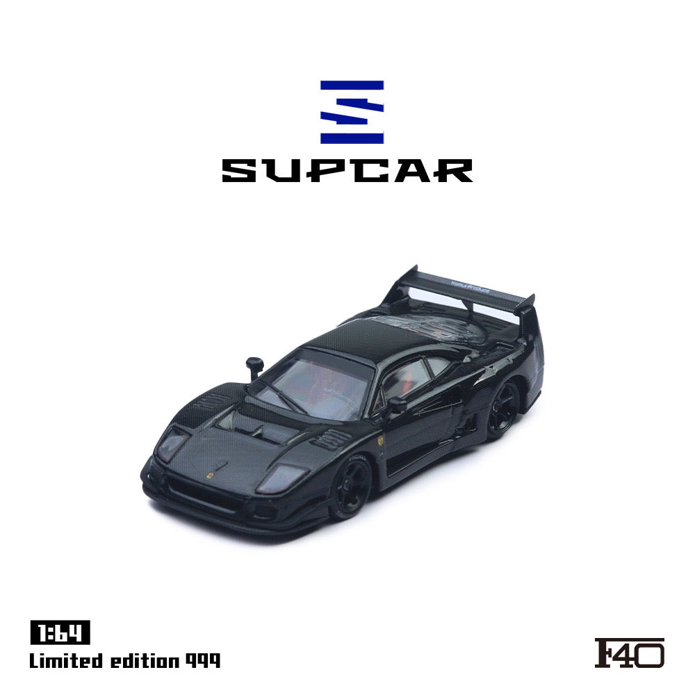 SUPCAR 1:64 F40 Gift box version Diecast Model - Black Carbon