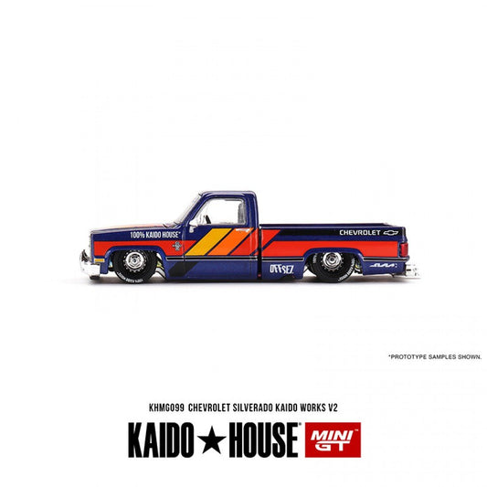 Kaido House X MINI GT - #099 - Chevrolet Silverado KAIDO WORKS V2 Diecast Scale Model Car - MODEL CARS UKMODEL CAR#INNO64##TARMAC##diecast_model#