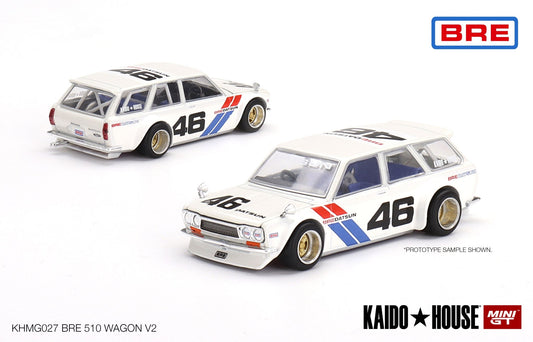 Kaido House X MINI GT - Datsun Kaido House 510 Wagon BRE V2 Diecast Scale Model Car - KHMG027 - MODEL CARS UKMODEL CAR#INNO64##TARMAC##diecast_model#