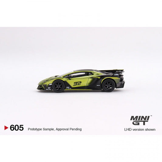 Mini GT - 1/64 Lamborghini LB-Silhouette WORKS Aventador GT EVO Lime RHD Diecast Scale Model Car - MGT00605-R - MODEL CARS UKMODEL CAR#INNO64##TARMAC##diecast_model#