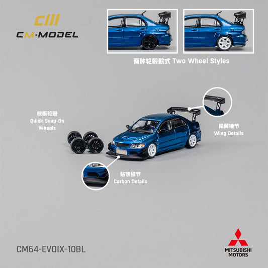 [PREORDER] CM MODEL 1/64 - Misubishi Lancer Evoix Metallic blue/CM64-EVOIX-10BL - MODEL CAR UKMODEL CAR#INNO64##TARMAC##diecast_model#