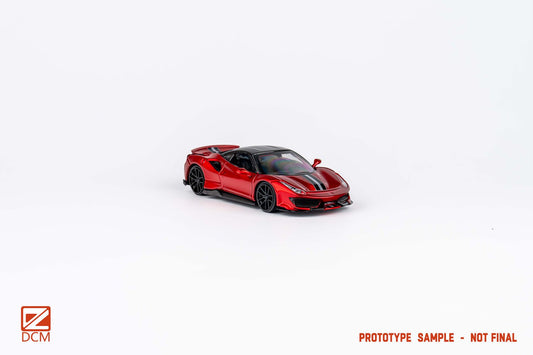 [ PREORDER ] DCM - 1/64 Ferrari Novitec 488 Candy Red Carbon Fiber diecast model. - MODEL CARS UKMODEL CAR#INNO64##TARMAC##diecast_model#