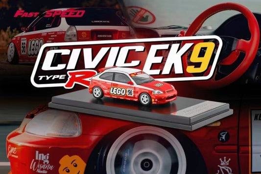 [ PREORDER ] Fast Speed FS 1/64 - HONDA Civic Type-R Mk1 EK9 Spoon modified version Red Lego #56 diecast model car - MODEL CAR UKMODEL CAR#INNO64##TARMAC##diecast_model#