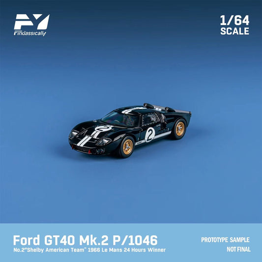 [ PREORDER ] Finclasscially FY - 1/64 Ford GT40 Mk II 1969 Le Mans diecast model - Black #2 Ordinary - MODEL CARS UKMODEL CAR#INNO64##TARMAC##diecast_model#
