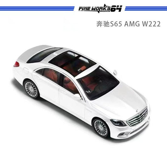 [PREORDER] Fine Model - 1:64 Mercedes-Benz S65 W222 alloy car model - WHITE - MODEL CAR UKMODEL CAR#INNO64##TARMAC##diecast_model#