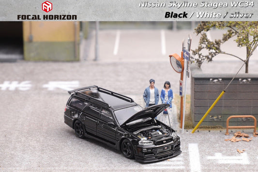 [ PREORDER ] Focal Horizon FH - 1:64 NISSAN Stagea 1st generation WC34, 260RS modified version diecast model - BLACK - MODEL CARS UKMODEL CAR#INNO64##TARMAC##diecast_model#