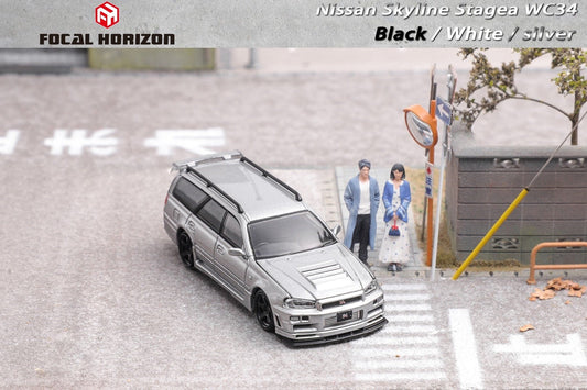 [ PREORDER ] Focal Horizon FH - 1:64 NISSAN Stagea 1st generation WC34, 260RS modified version diecast model - SILVER - MODEL CARS UKMODEL CAR#INNO64##TARMAC##diecast_model#