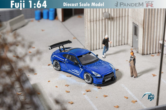 [ PREORDER ] Fuji - 1:64 Pandem GT-R R35，Rocket Bunny diecast model - Chrome Blue - MODEL CAR UKMODEL CAR#INNO64##TARMAC##diecast_model#