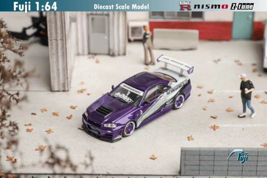 [ PREORDER ] Fuji - 1:64 Skyline GT-R R34，Nismo Z-Tune diecast model - Gifted Purple(high Wing) - MODEL CAR UKMODEL CAR#INNO64##TARMAC##diecast_model#