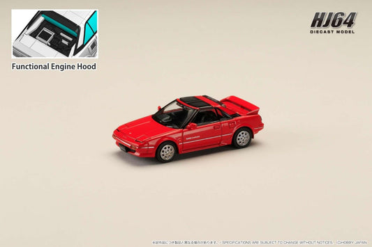 [ PREORDER ] HJ64 - 1/64 Toyota MR2 1600G-LIMITED SUPER CHARGER 1988 T BAR ROOF - Red - MODEL CAR UKMODEL CAR#INNO64##TARMAC##diecast_model#