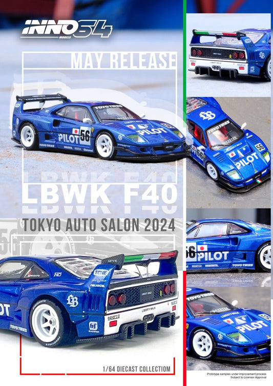 [PREORDER] INNO 64 - LBWK Ferrari F40 Tokyo Auto Salon 2024 Diecast Scale Model Car - IN64-LBWKF40-TAS24 - MODEL CARS UKMODEL CAR#INNO64##TARMAC##diecast_model#