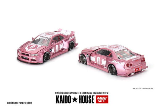 [PREORDER] Kaido House X MINI GT - No.128 Nissan Skyline GT-R (R34) Kaido Racing Factory V1 - MODEL CAR UKMODEL CAR#INNO64##TARMAC##diecast_model#