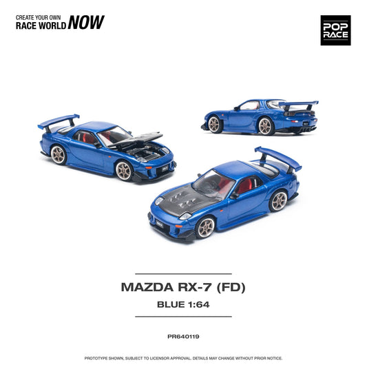 [PREORDER] POP RACE - MAZDA RX-7 (FD3S) RE-AMEMIYA WIDEBODY METALLIC BLUE - PR640119 - MODEL CARS UKMODEL CAR#INNO64##TARMAC##diecast_model#
