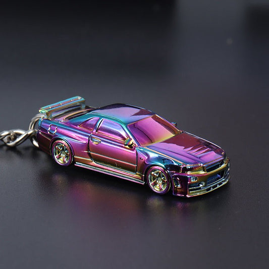 [PREORDER] SEEKER - 1/87 Nissan GTR34 Chain keychain diecast model - Chrome purple - MODEL CAR UKMODEL CAR#INNO64##TARMAC##diecast_model#