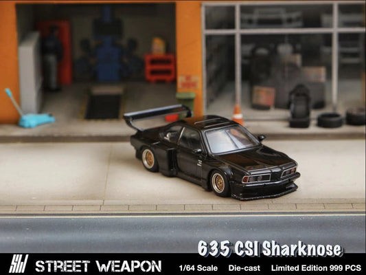 [ PREORDER ] STREET WEAPON SW - 1/64 BMW E24 635 CSI Sharknose wide body modified version Black diecast model - MODEL CARS UKMODEL CAR#INNO64##TARMAC##diecast_model#