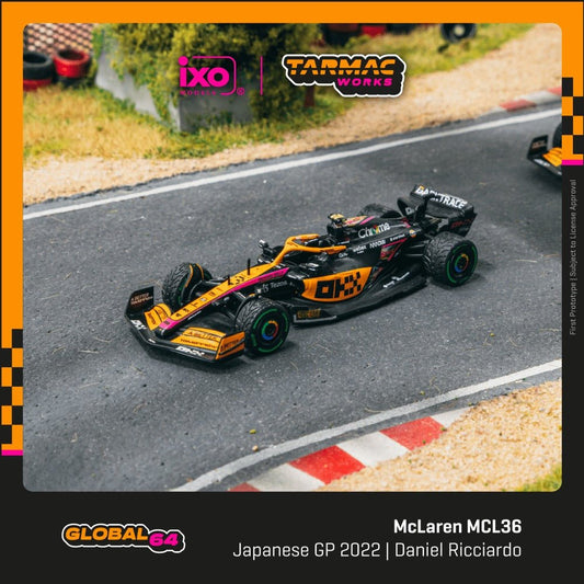 [PREORDER] Tarmac Works - GLOBAL64 - McLaren MCL36 Japanese Grand Prix 2022 Daniel Ricciardo DIECAST SCALE MODEL CAR - T64G-F041-DR2 - MODEL CAR UKMODEL CAR#INNO64##TARMAC##diecast_model#