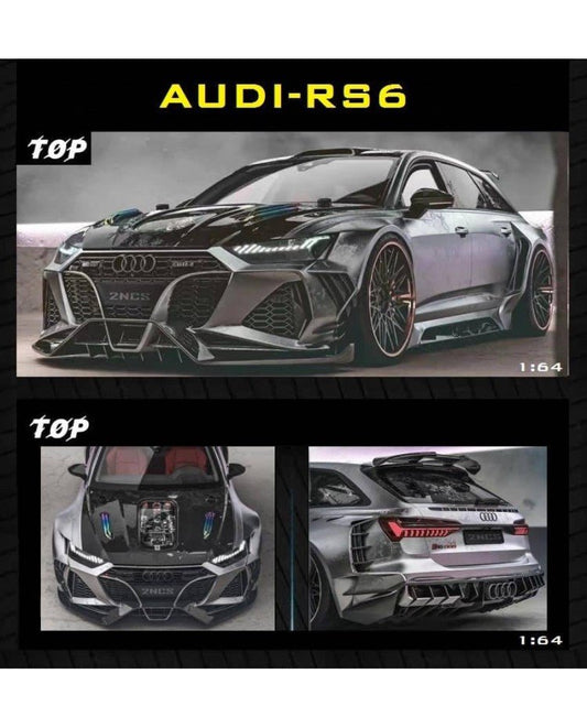 [ PREORDER ] Top Models 1/64 - Modified Audi RS6 - Silver Gray - MODEL CAR UKMODEL CAR#INNO64##TARMAC##diecast_model#