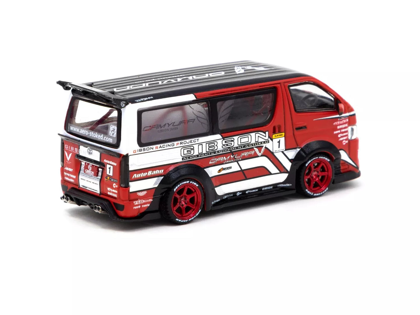 1/64 Tarmac Works Toyota Hiace Widebody Red Hong Kong ToyCar Salon 2021 Special