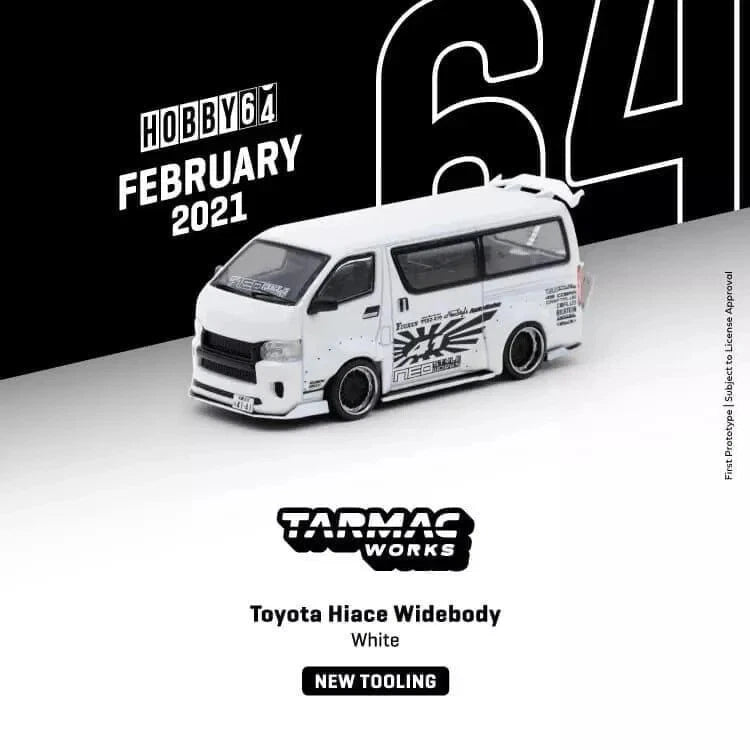 Tarmac Works 1:64 Toyota Hiace Widebody White - T64-038-WH