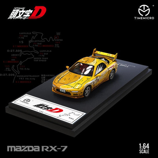 TIMEMICRO - 1:64 Initial D cartoon painting Mazda RX-7 - MODEL CARS UKMODEL CAR#INNO64##TARMAC##diecast_model#