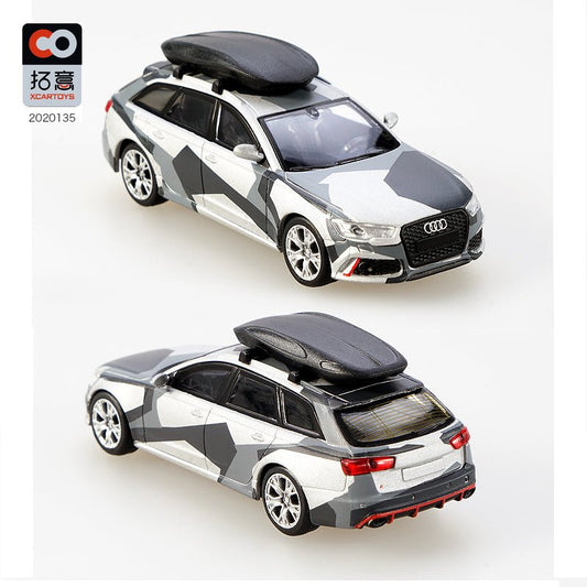 XCARTOYS - Pop Race - 1:64 Audi RS6 Avant C7 Diecast Car Model Toy Collection Toys - Grey Camouflage X1-04 - MODEL CARS UKMODEL CAR#INNO64##TARMAC##diecast_model#