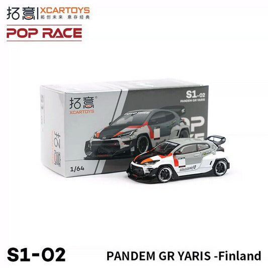 XCARTOYS - Pop Race - 1:64 Toyota GR YARIS Pandem Finland Diecast Car Model Toy S1-02 - MODEL CARS UKMODEL CAR#INNO64##TARMAC##diecast_model#