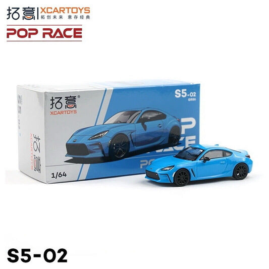 XCARTOYS - Pop Race - 1:64 Toyota GR86 Blue Diecast Diecast Model Car Toy S5-02 - MODEL CARS UKMODEL CAR#INNO64##TARMAC##diecast_model#