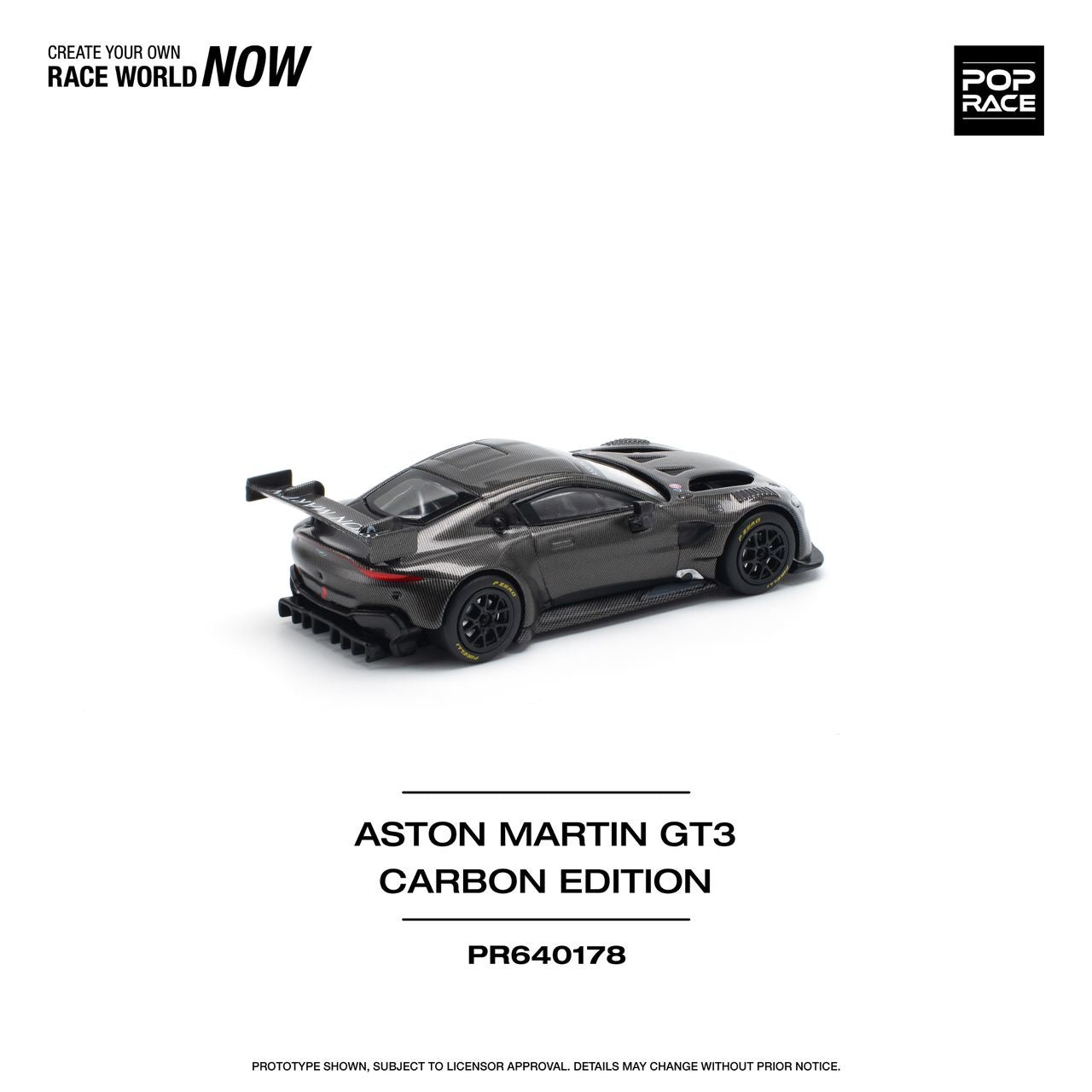 [ PREORDER ] POPRACE - 1/64 ASTON MARTIN VANTAGE GT3 - CARBON EDITION Diecast model car - PR640178