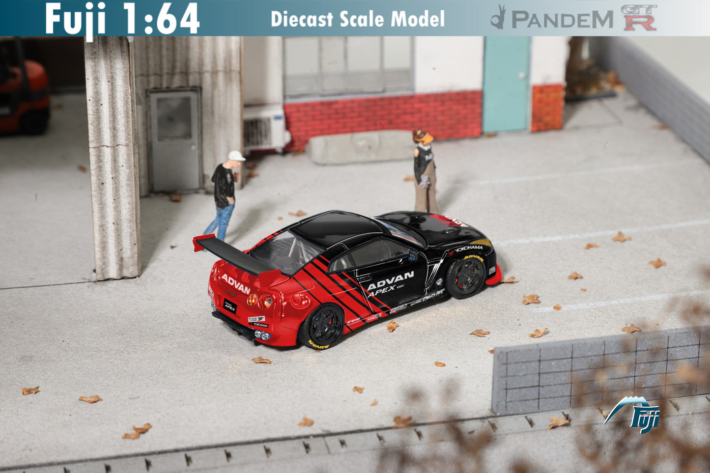 [ PREORDER ] Fuji - 1/64 Pandem GT-R R35 Rocket Bunny Modified version Diecast Model Car - Black Advan