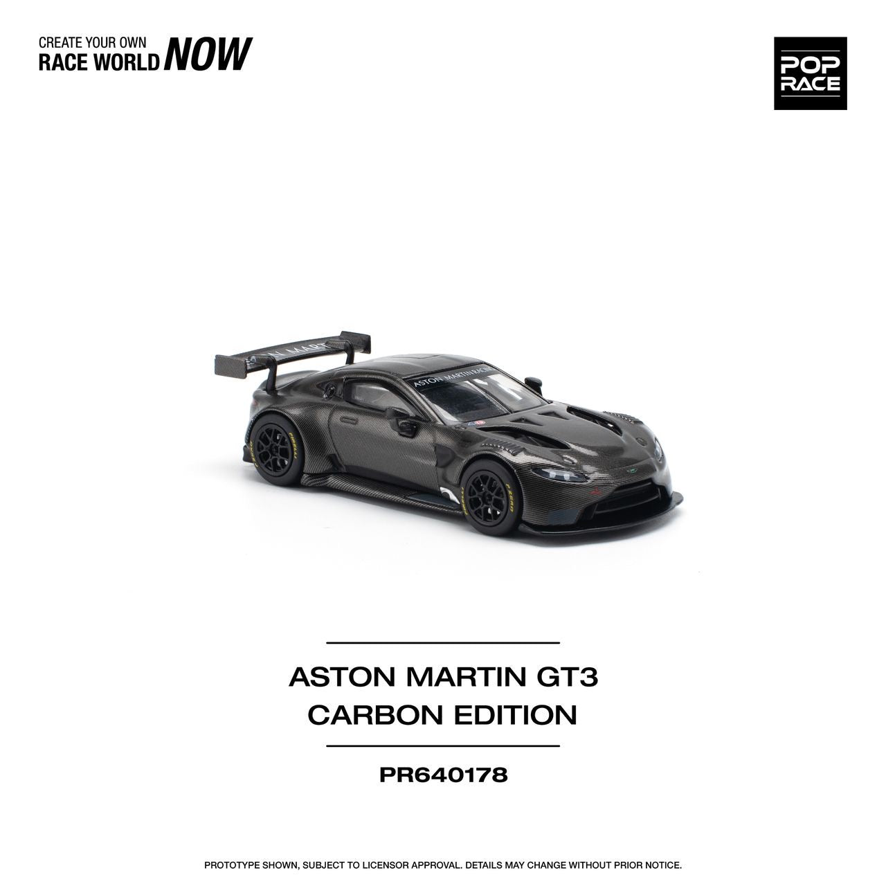 [ PREORDER ] POPRACE - 1/64 ASTON MARTIN VANTAGE GT3 - CARBON EDITION Diecast model car - PR640178