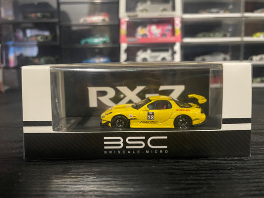 BSC - 1/64 Mazda RX7 FD3S diecast model - Yellow#38