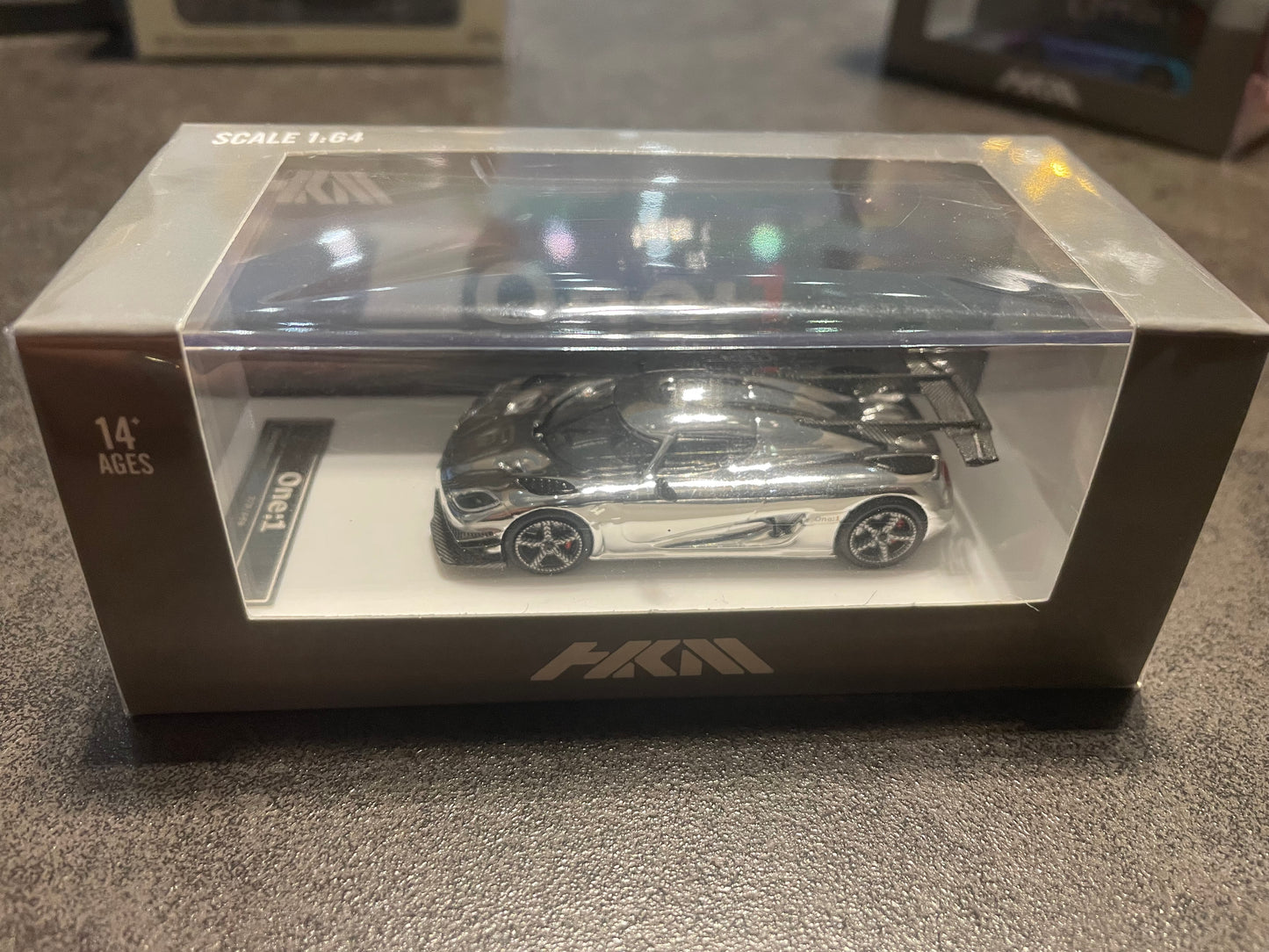 [ PRÉCOMMANDE ] HKM 1/64 - Koenigsegg Agera One:1 miniature - Chrome Argent