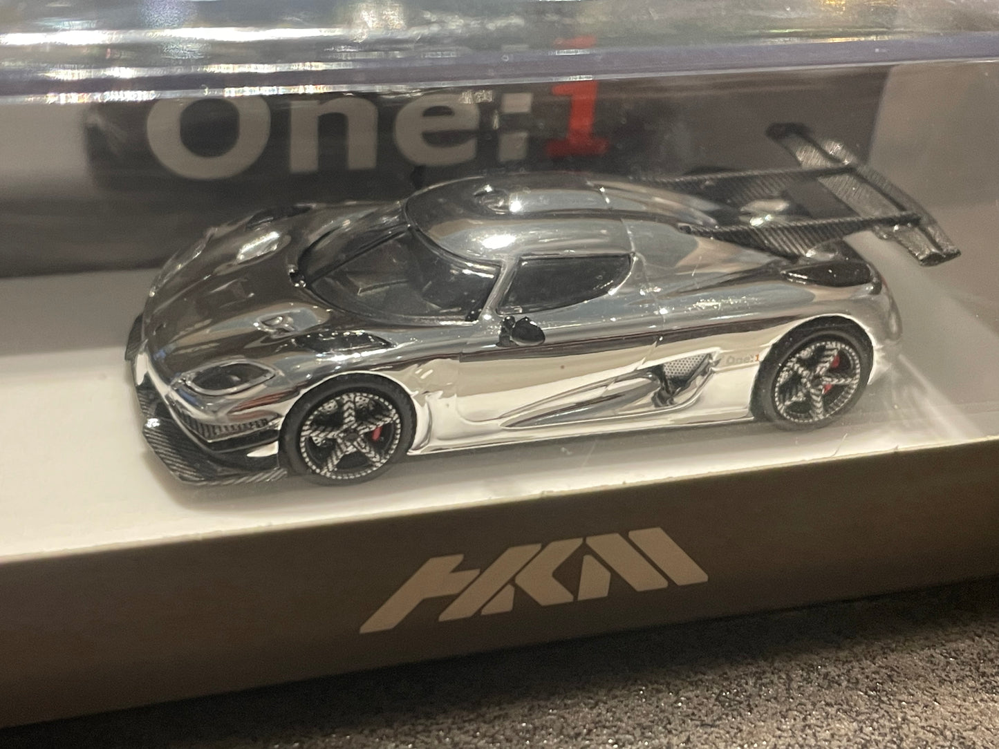 [ PRÉCOMMANDE ] HKM 1/64 - Koenigsegg Agera One:1 miniature - Chrome Argent