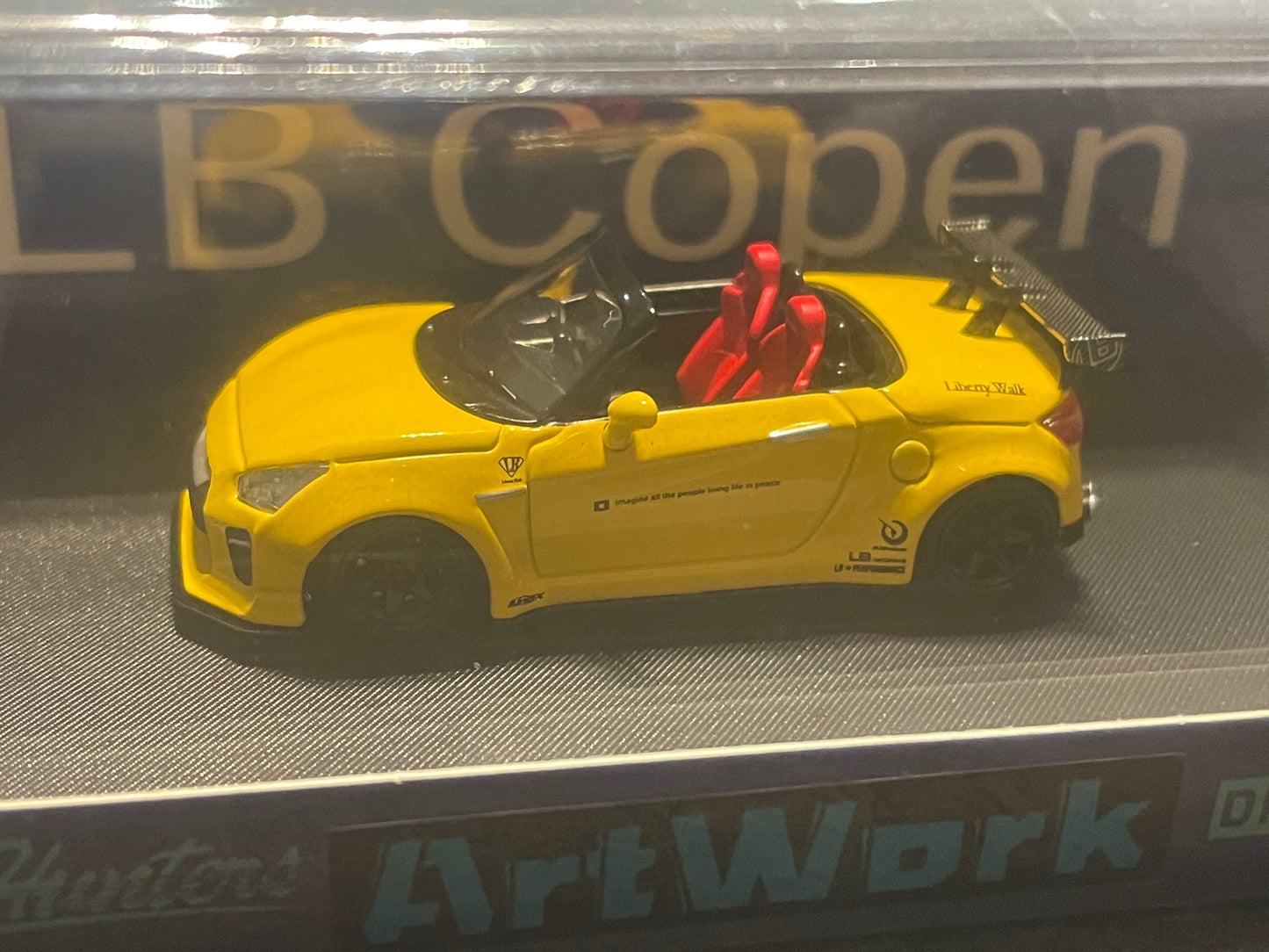 Stance Hunters SH 1/64 - Copen 2nd generation LA400, LB wide body modified GT-K diecast model car - Yellow