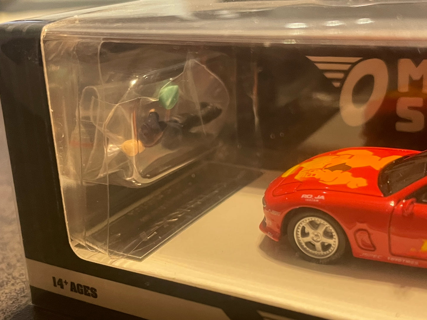 [ PRÉCOMMANDE ] Mini Station - 1/64 RX-7 Orange Fast &amp; Furious diecast model - figurine ver (FIGURE + VOITURE )