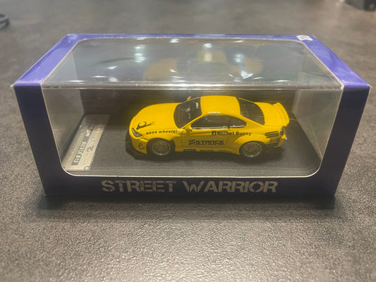 STREET WEAPON SW - 1/64 Nissan Silvia S15 ROCKET BUNNY diecast model - YELLOW