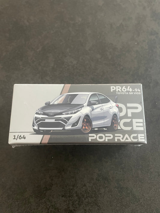 POP RACE - 1/64 TOYOTA GR VIOS WHITE - PR64-94