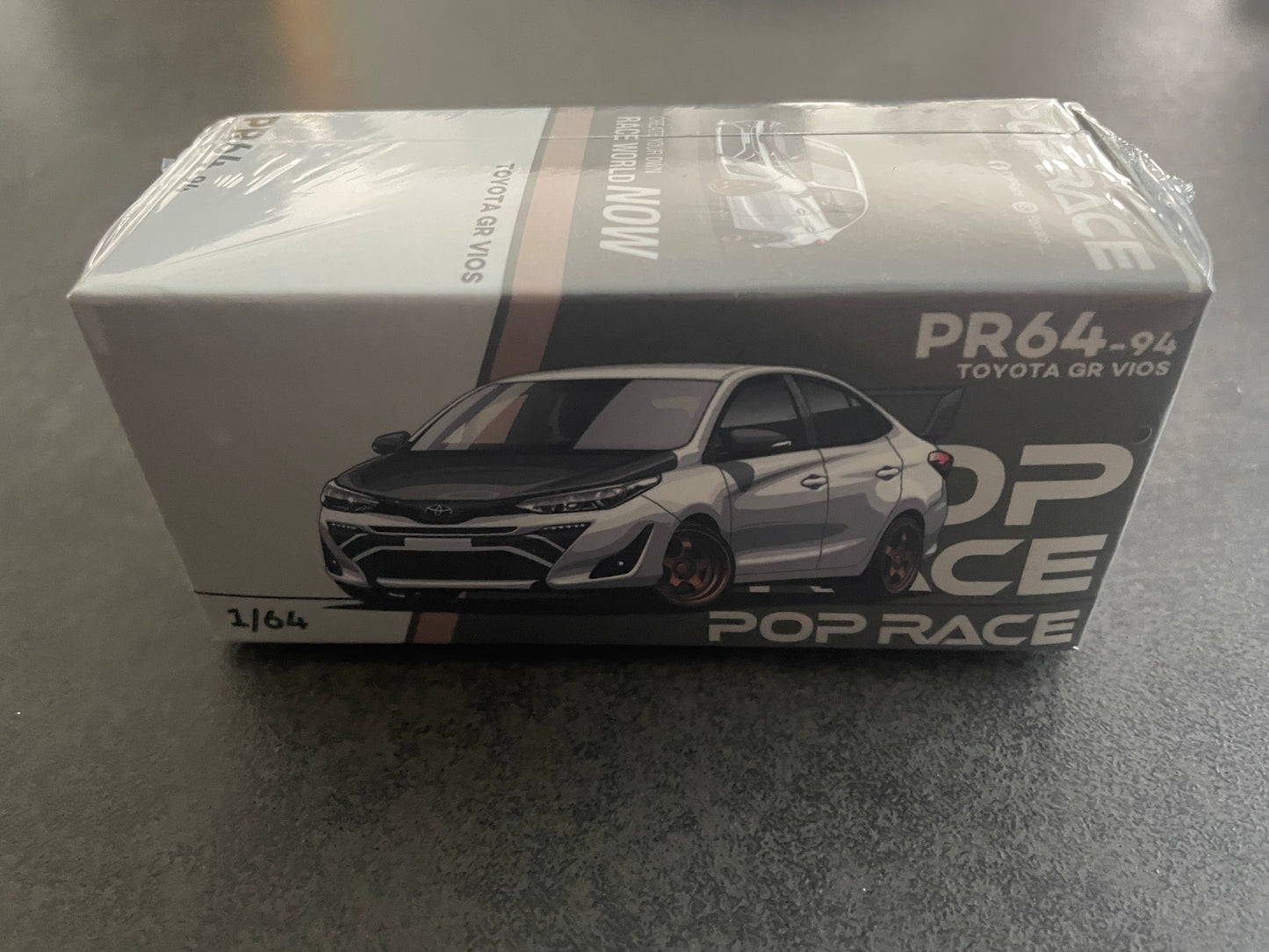 POP RACE - 1/64 TOYOTA GR VIOS WHITE - PR64-94