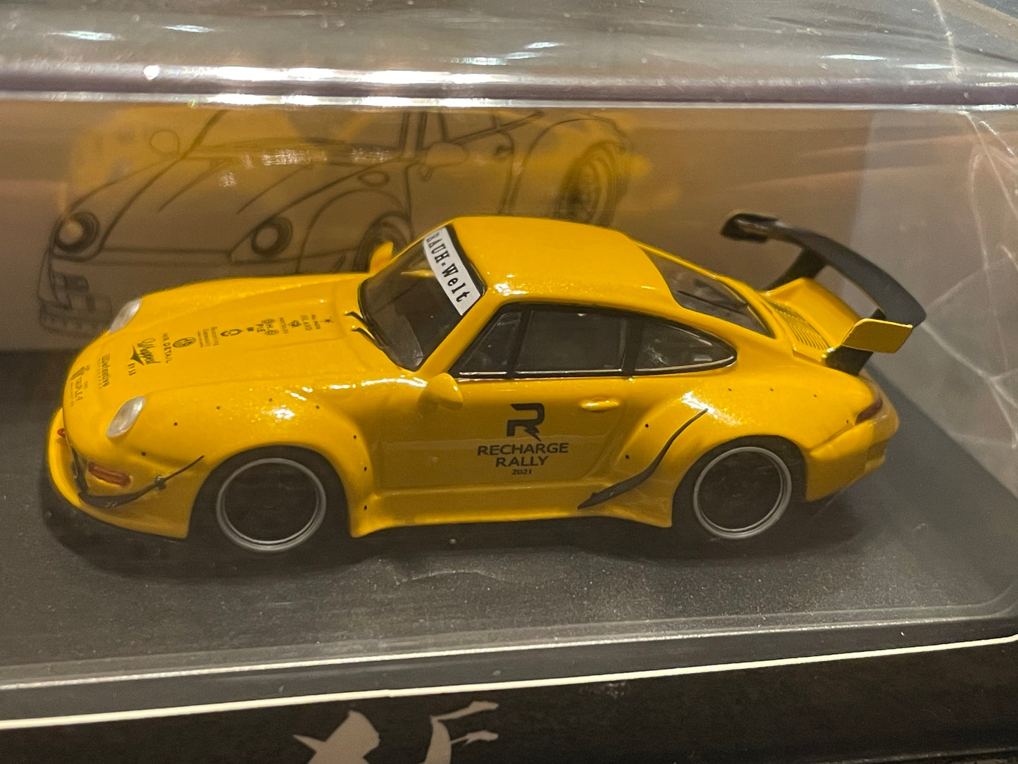 XF Model - 1/64 Porsche RWB993 diecast model - YELLOW