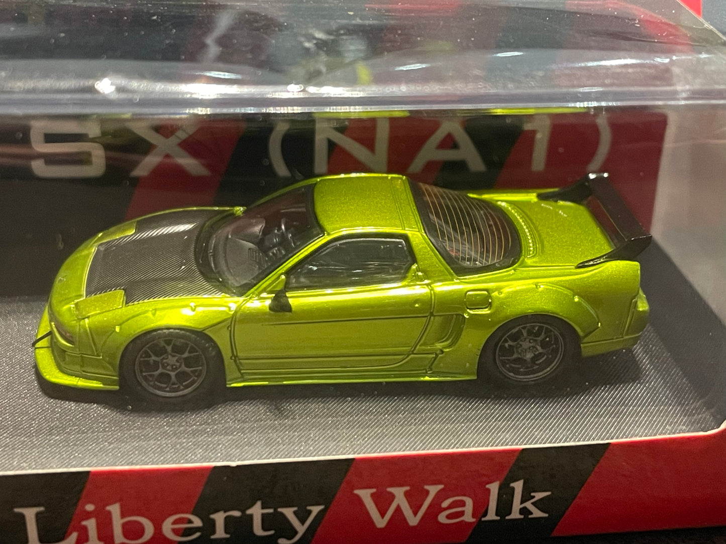 Star Model 1/64 - Japanese LBWK authorized product, LB-Works NSX wide-body modified version diecast model - Carbon Hood -Transparent Green