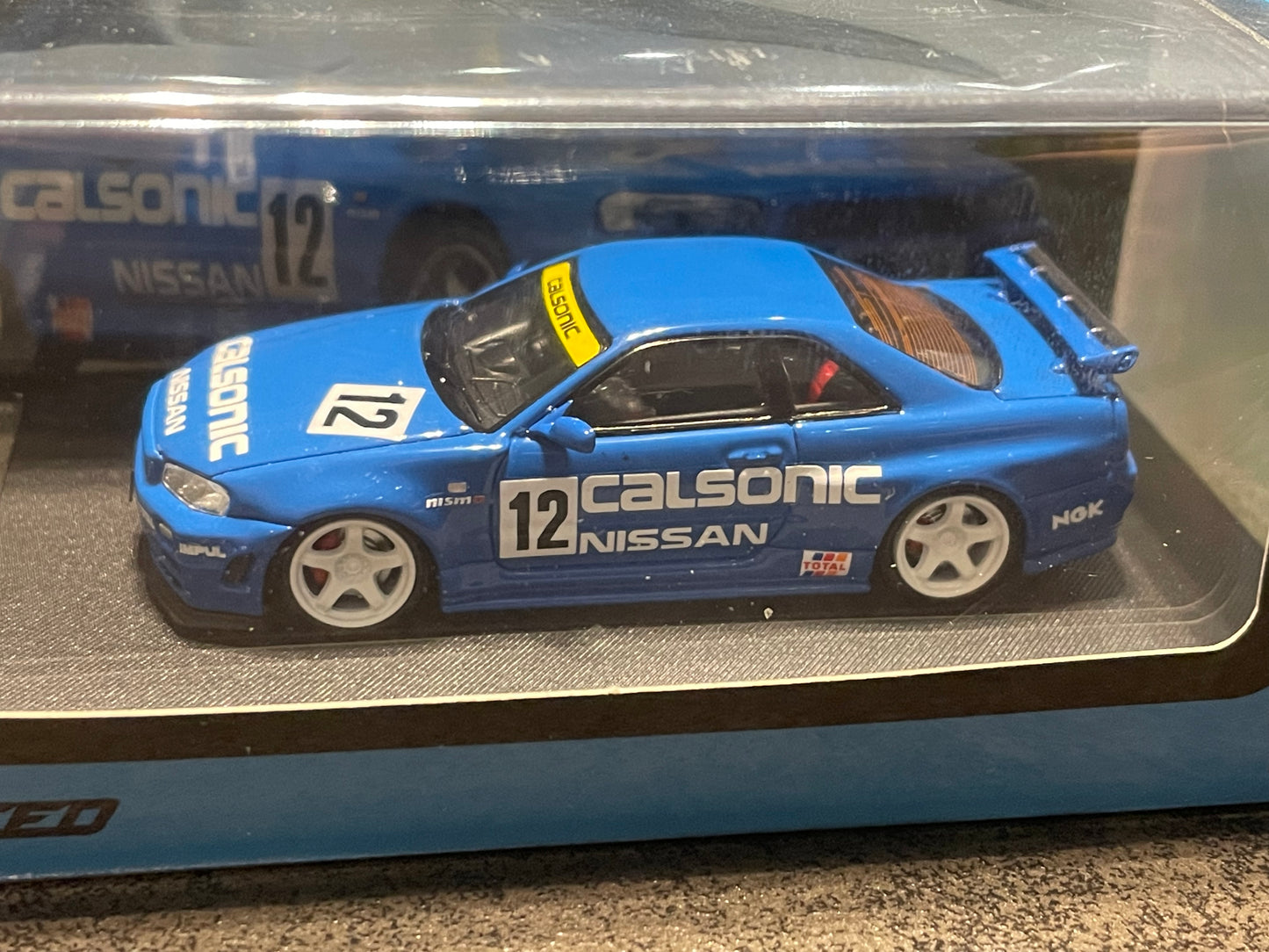 Fast Speed FS - 1:64 Skyline GT-R, fifth generation Mk5 R34 diecast model - Calsonic #12