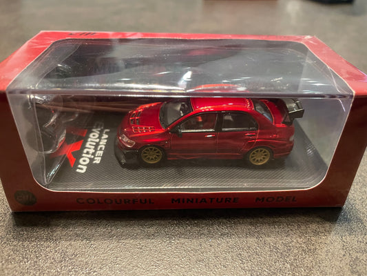 CM MODEL - 1/64 Mitsubishi Lancer Evoix DIECAST SCALE MODEL CAR - Metallic red