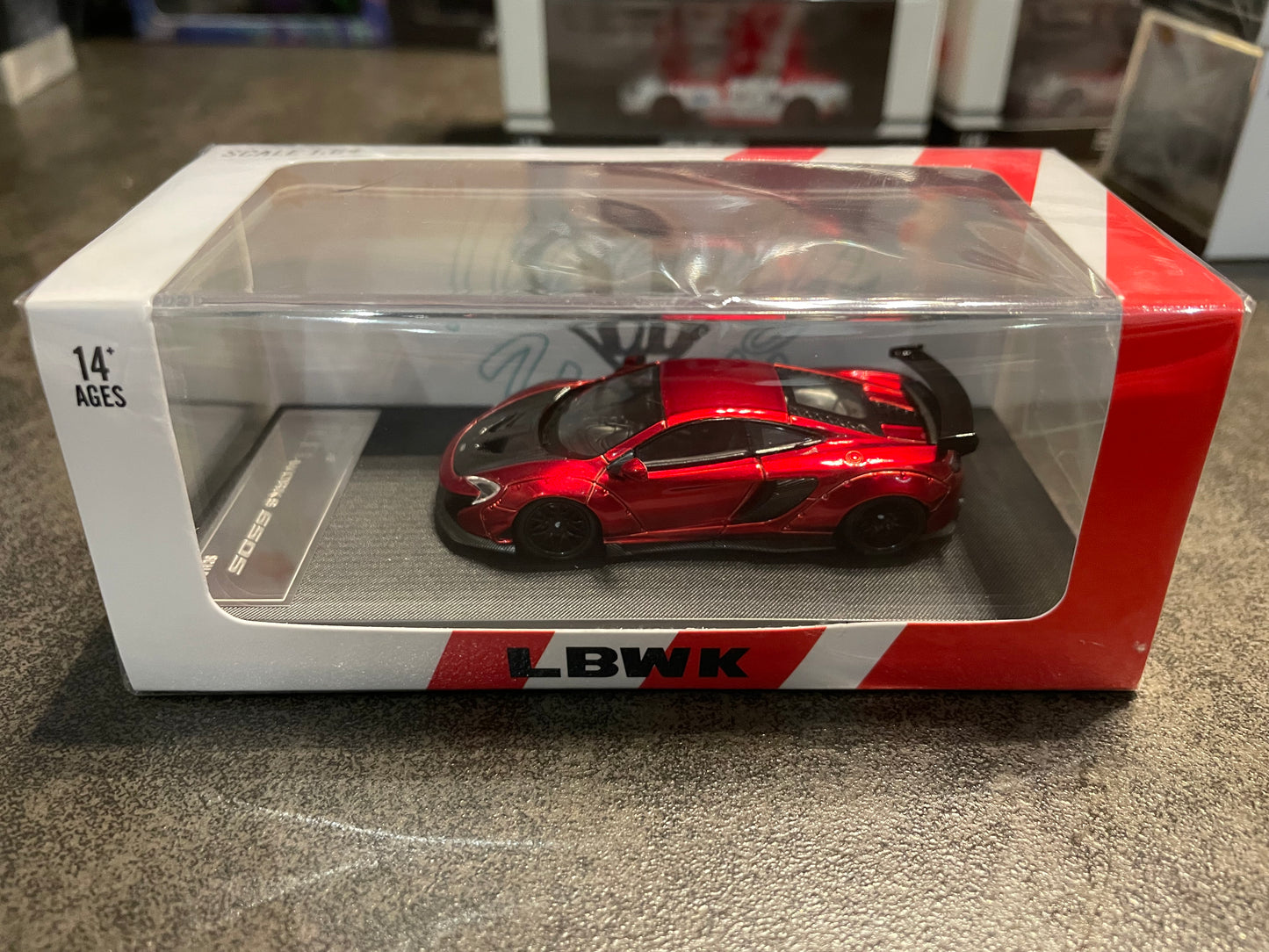 Star Model 1/64 - Japanese LBWK authorized product, LB-Works MCL 650S wide-body modified version diecast model - Metallic Red