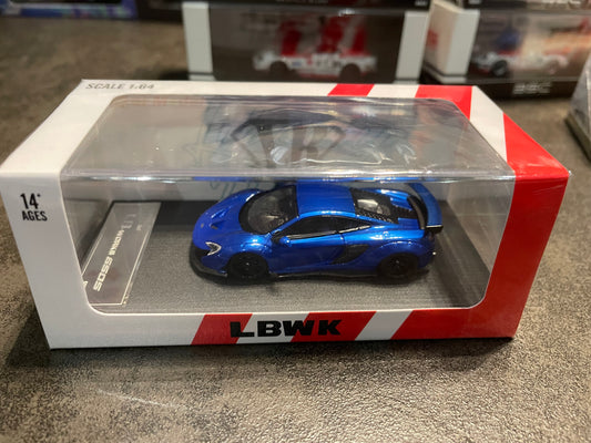 Star Model 1/64 - Japanese LBWK authorized product, LB-Works MCL 650S wide-body modified version diecast model - Metallic Blue