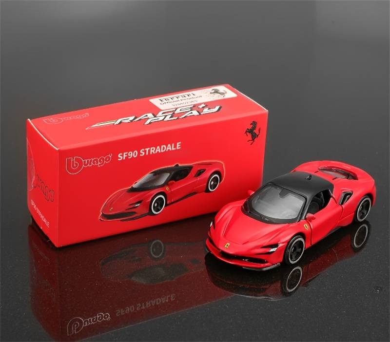 Bburago - 1:64 Ferrari SF90 STRADALE Race & Play Diecast Metal Model Car - MODEL CARS UKMODEL CAR#INNO64##TARMAC##diecast_model#